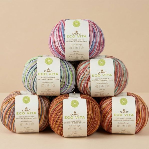 Fil DMC Coton Recyclé Eco Vita Multicolore - 6 Couleurs