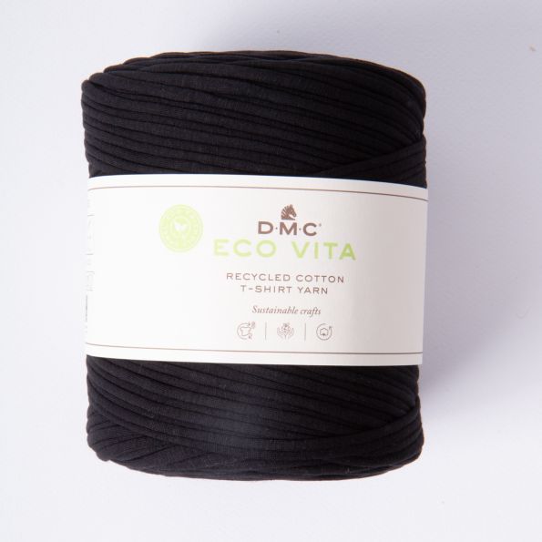 Fil de Coton recyclé Eco Vita T-shirt Yarn DMC - Noir