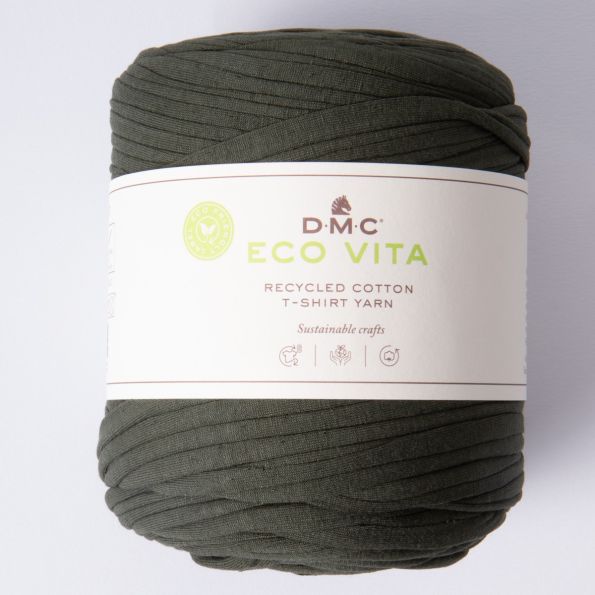 Fil de Coton recyclé Eco Vita T-shirt Yarn DMC - Vert kaki