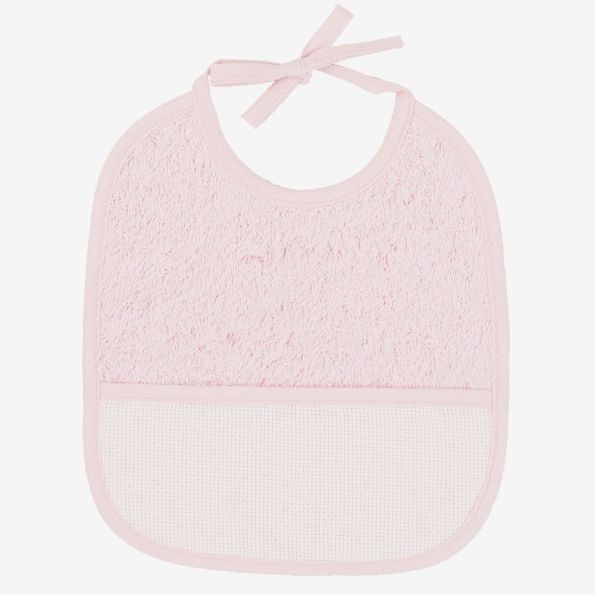 Bavoir Eponge Prêt à broder DMC Rose- 2 Tailles