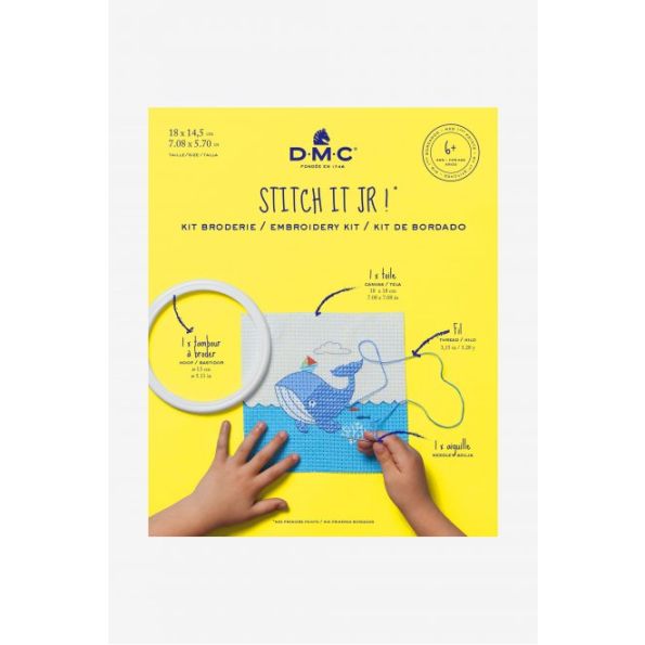 Kit broderie enfant DMC - Baleine 18x18 cm