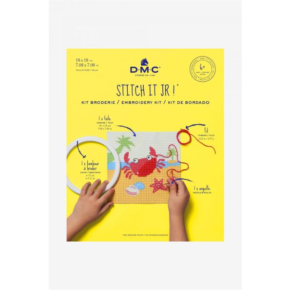 Kit broderie enfant DMC - Crabe 18x18 cm