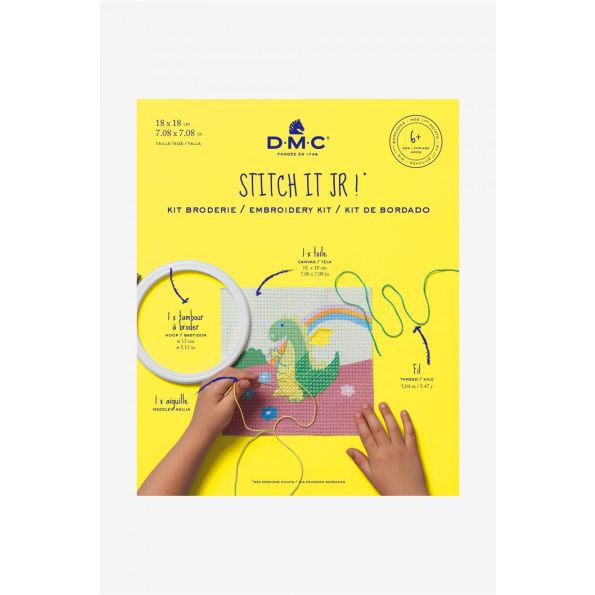 Kit broderie enfant DMC - Dinosaure 18x18 cm