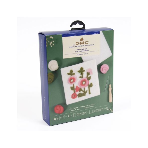 KIT FEUTRAGE ROSES TREMIERES DMC