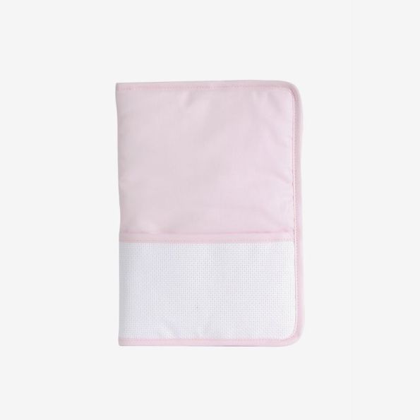 Protège Carnet de Santé Prêt à broder DMC 18 x 25 cm Rose
