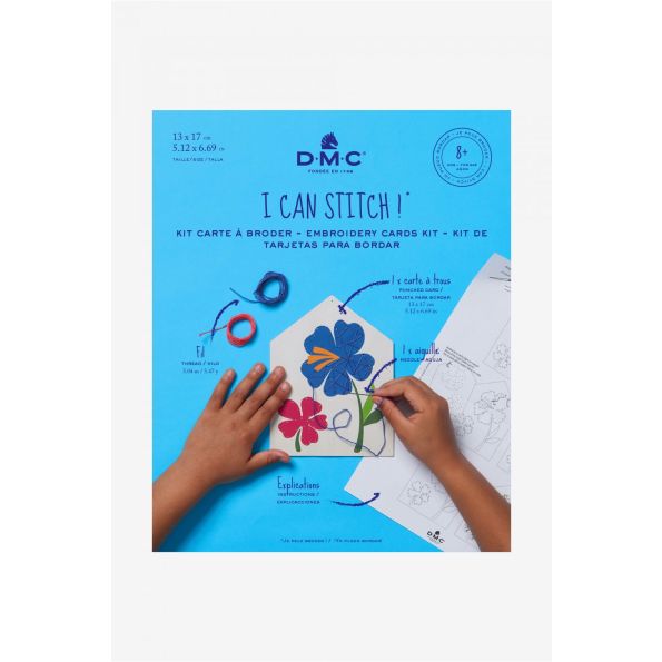 Kit carte à broder DMC - Fleur 13x17 cm