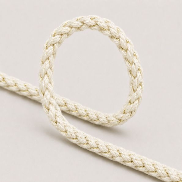 Cordon Sweat Tressé Lurex 5 mm Ecru