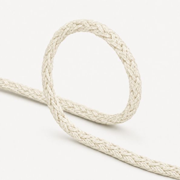 Cordon Sweat Tressé 6 mm uni Crème - Au mètre