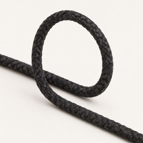 Cordon Sweat Tressé 6 mm uni Gris anthracite