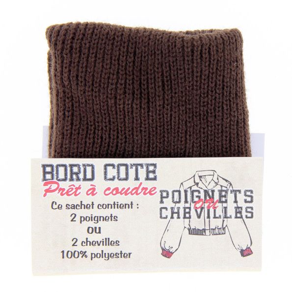 Bord côte pour poignets ou chevilles - Marron