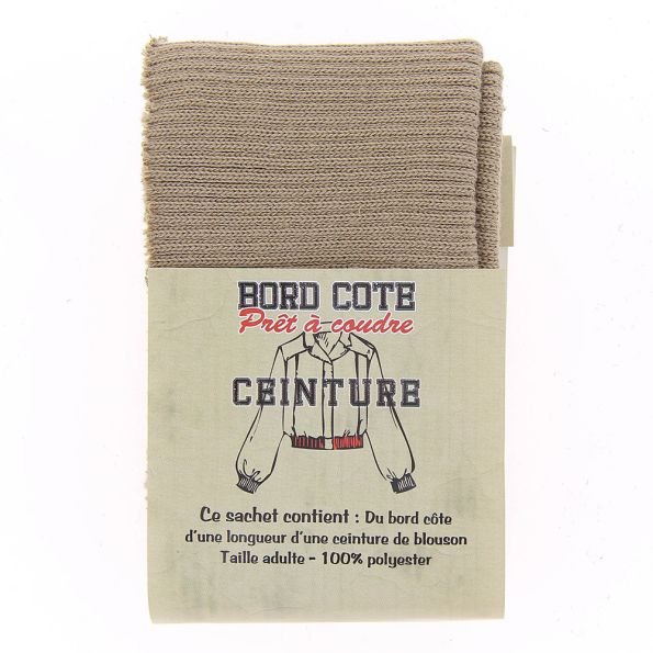 Bord côte pour bas de blouson et ceinture - Beige