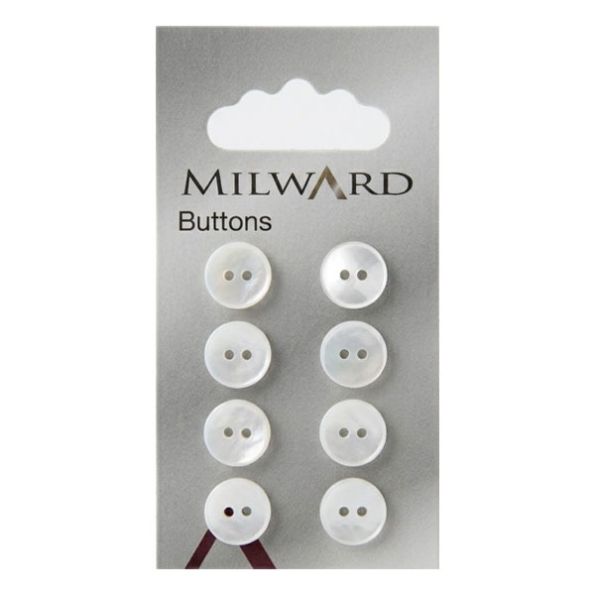 Bouton Milward nacré 11 mm x8