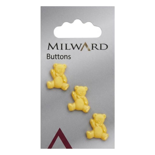Bouton Milward Oursons jaunes 17 mm x3