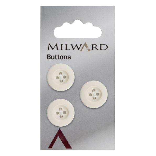 Bouton Milward Blanc 17 mm x3