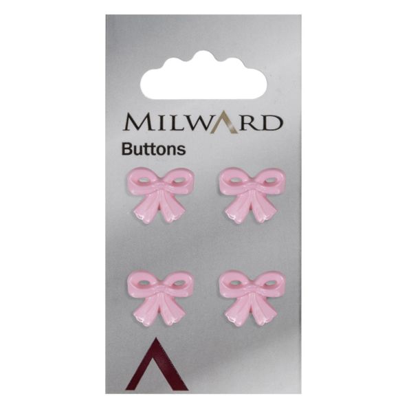 Bouton Milward Noeud pap rose 17 mm x4