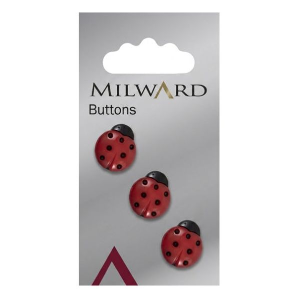 Bouton Milward Coccinelle 15 mm x3
