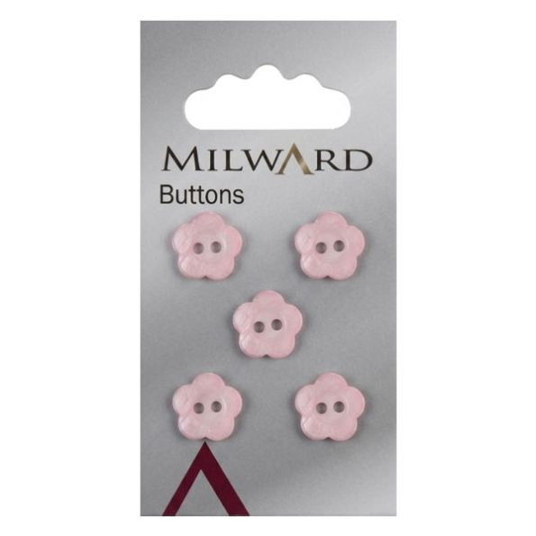 Bouton Milward Fleur rose 12 mm x5
