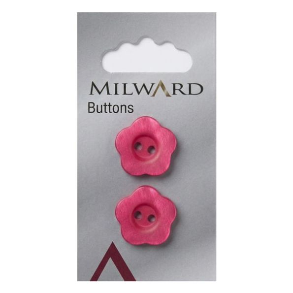 Bouton Milward Fleur rose 20 mm x2