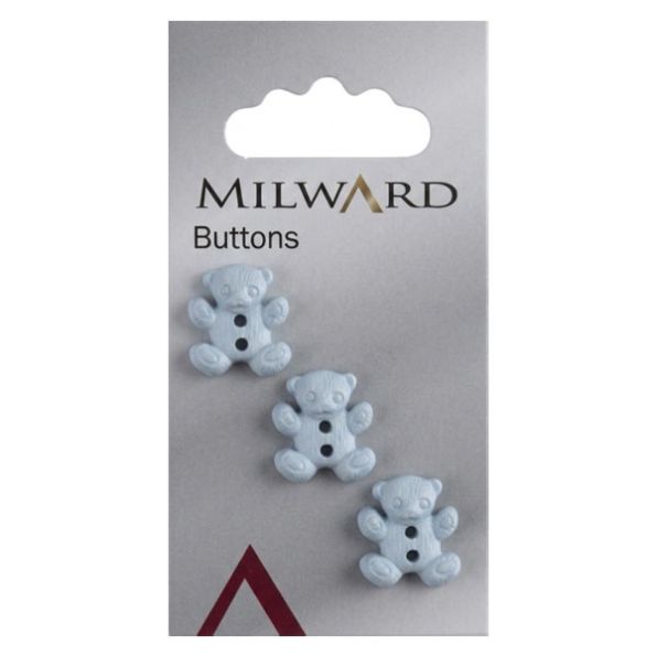 Bouton Milward Ourson bleus 17 mm x3