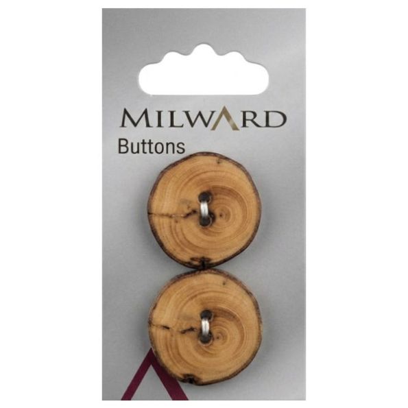 Bouton Milward Bois 25 mm x2