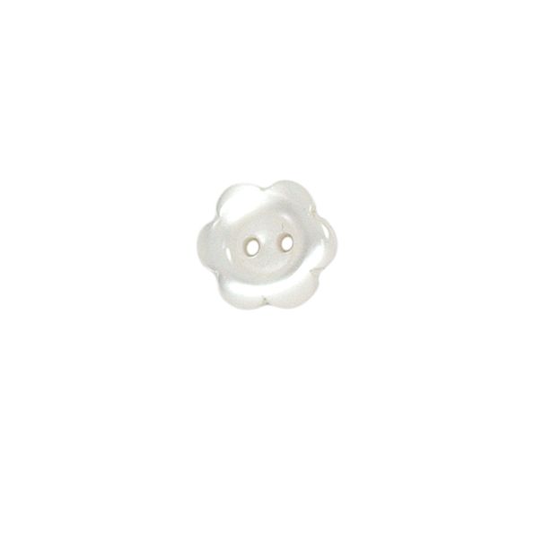 Bouton Yves fleur 12 mm - Blanc