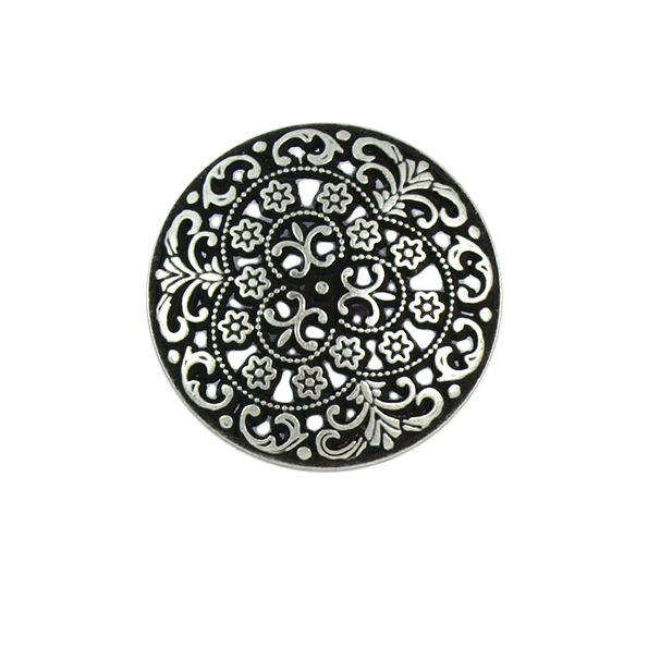 Bouton Dante en métal 27 mm - Argent