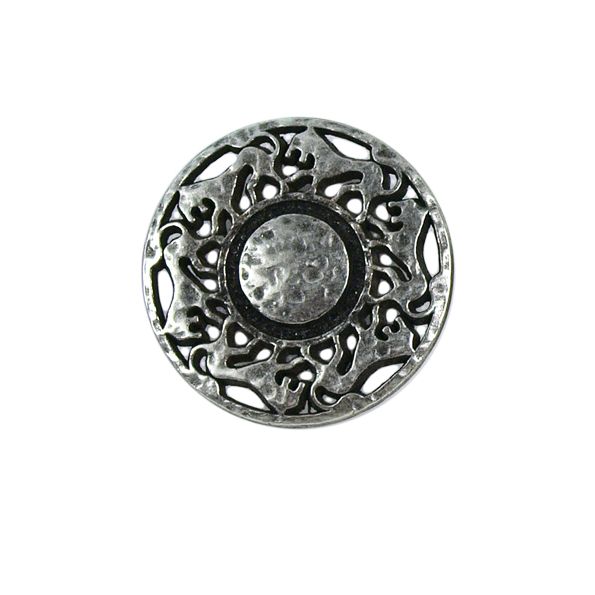 Bouton Michel-Angelo forme lion en métal 27 mm - Argent