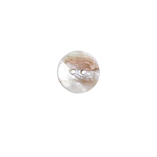 Bouton nacré plat Thierry 14 mm - Beige