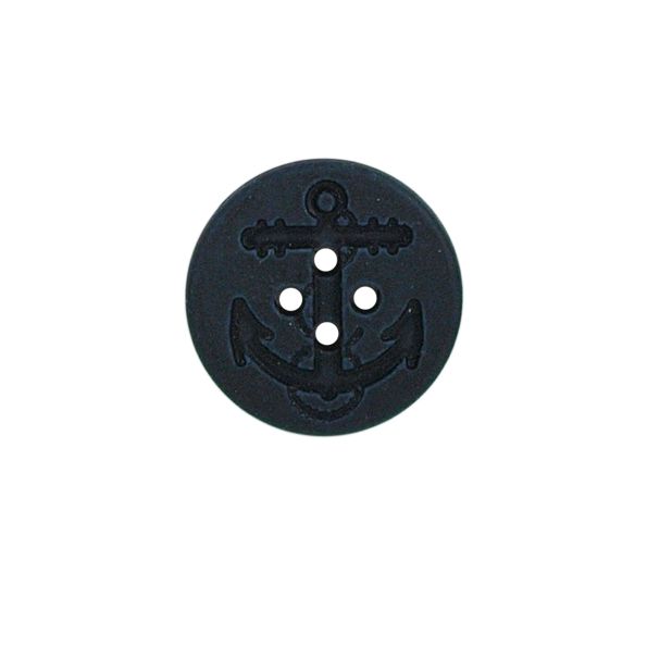 Bouton Pierre ancre 22 mm - Noir