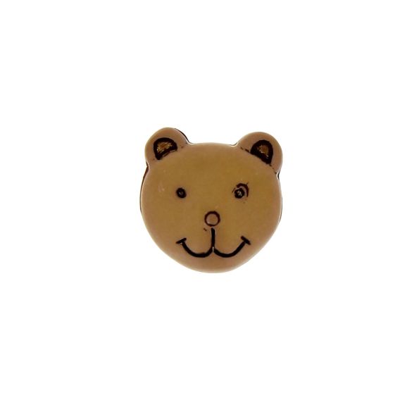 Bouton tête d'ours 15 mm - Brun