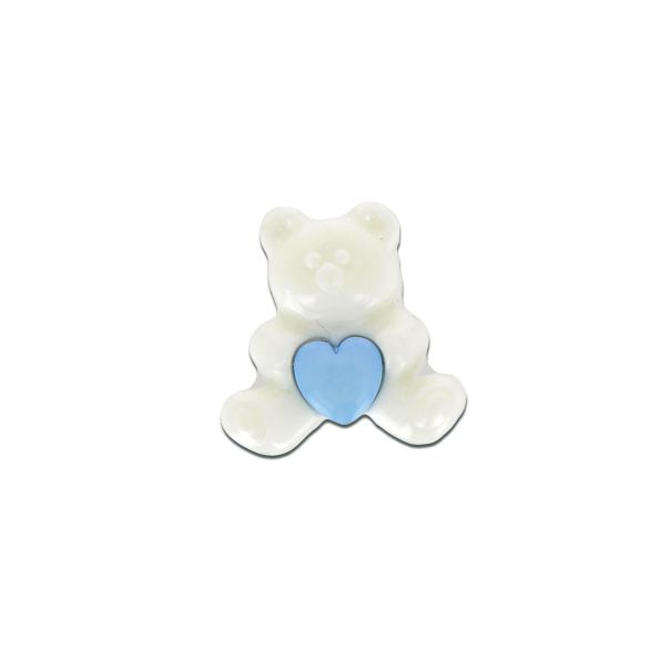 Bouton ourson 18 mm - Bleu