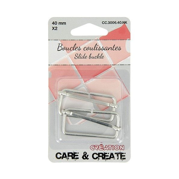 Boucle coulissante 40 mm Argent x2 - Care & create