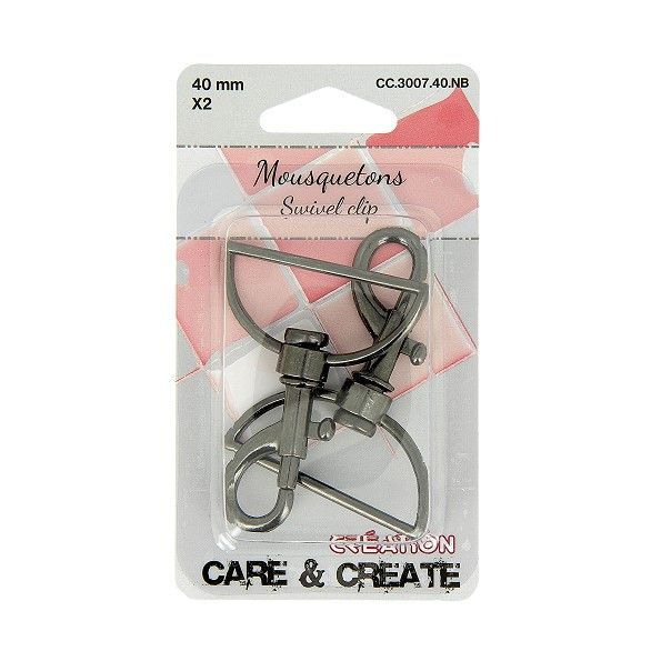 Mousqueton 40 mm x2 - Gris