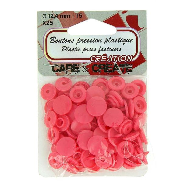 Bouton pression Rose foncé x25 - Care & Create