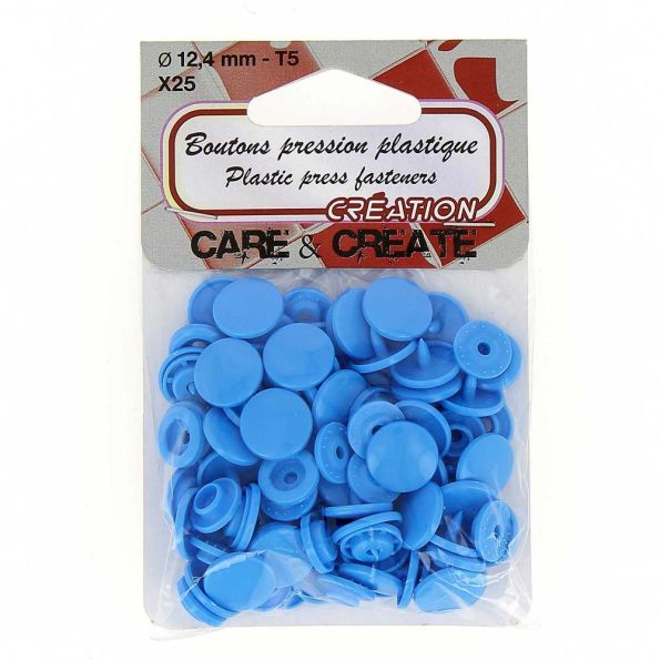 Bouton pression Bleu x25 - Care & Create