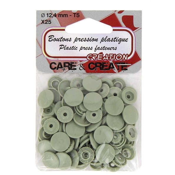 Bouton pression Gris x25 - Care & Create