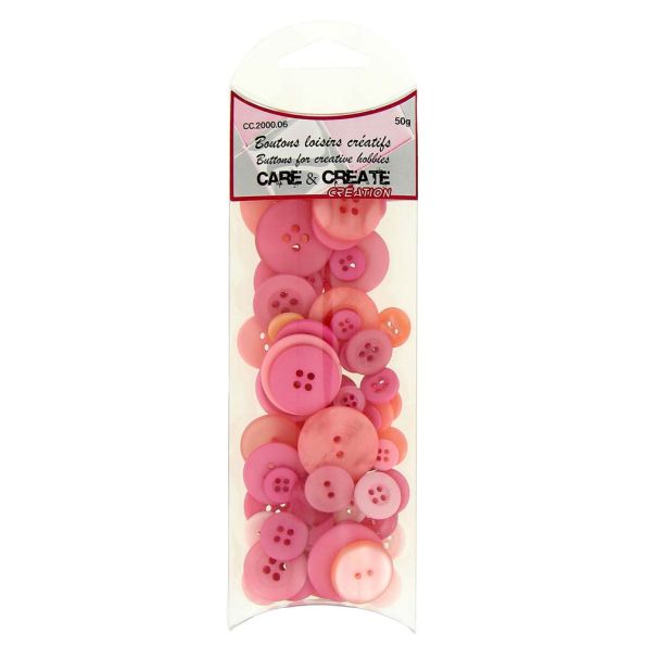 Assortiment de Boutons loisirs créatifs Rose - Care & Create
