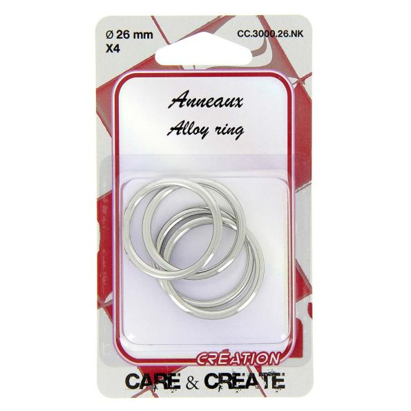 Anneaux ronds Care & Create Argent 26 mm x4