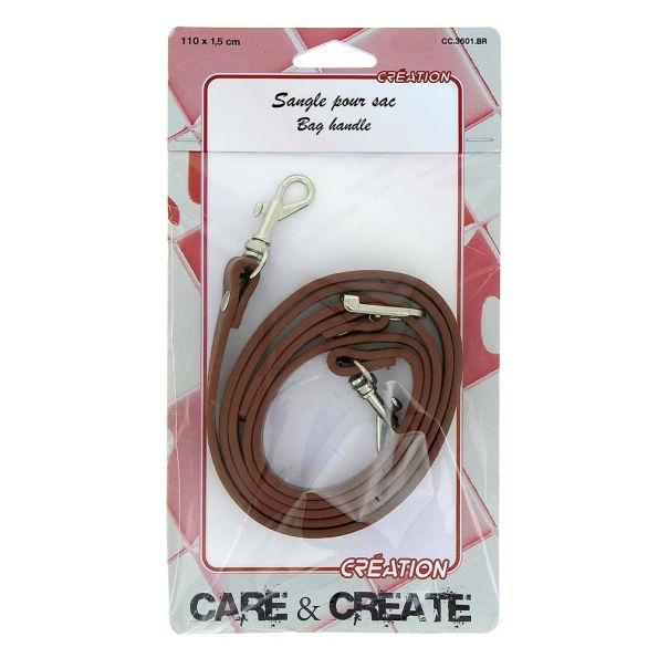 Anse pour sac réglable 110 cm Marron effet Cuir - Care & Create
