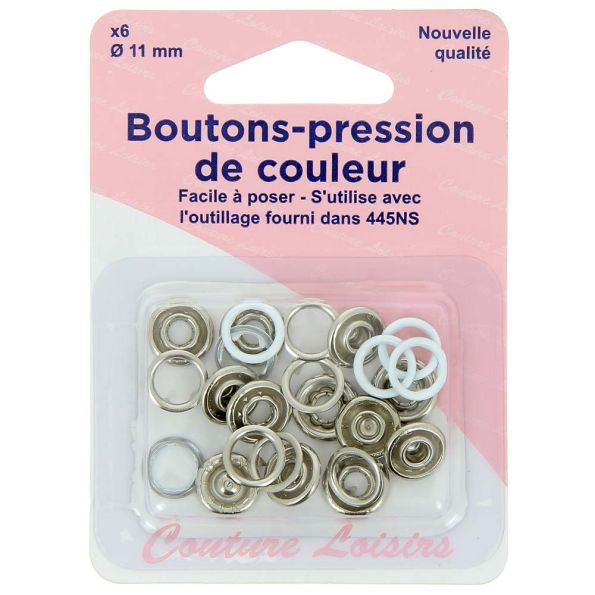 Boutons pressions anneau 11 mm x6