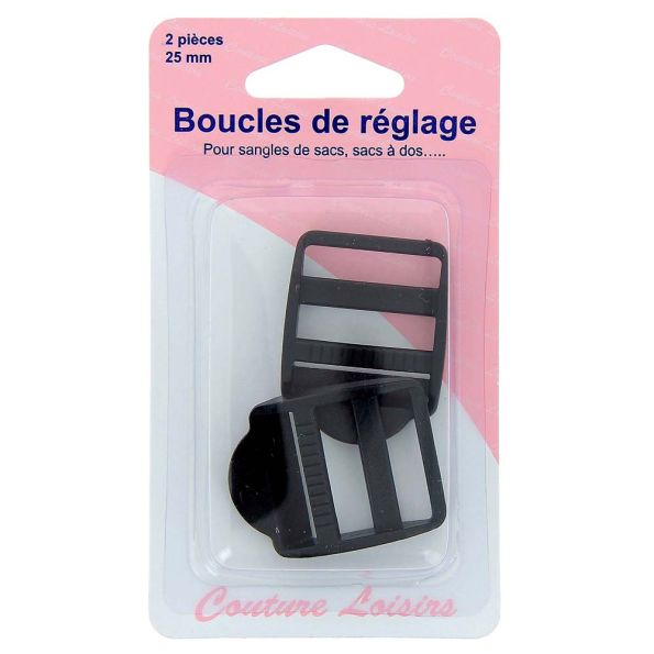 Boucles de réglage 25 mm - Noir