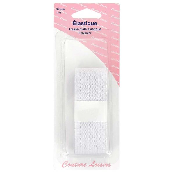 Elastique 32 mm Blanc - 1 mètre