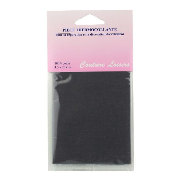 Pièce thermocollante percale 11.5 x 25 cm - Gris foncé