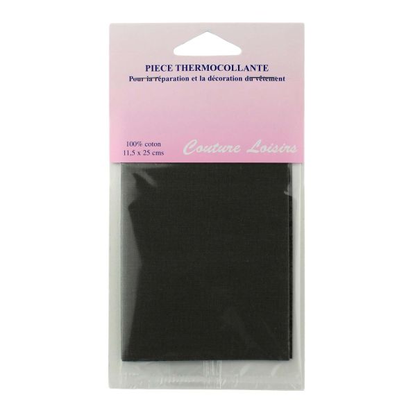 Pièce thermocollante percale 11.5 x 25 cm - Kaki