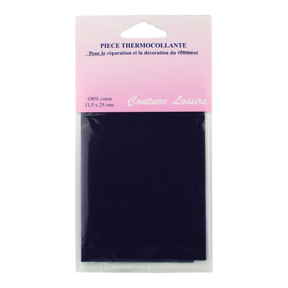 Pièce thermocollante percale 11.5 x 25 cm - Marine