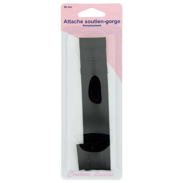 Attache pour soutiens-gorge 28 mm - Noir