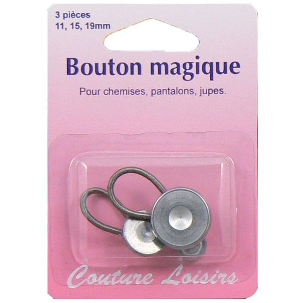 Boutons magiques métal x3 assories 11, 15 et 19 mm