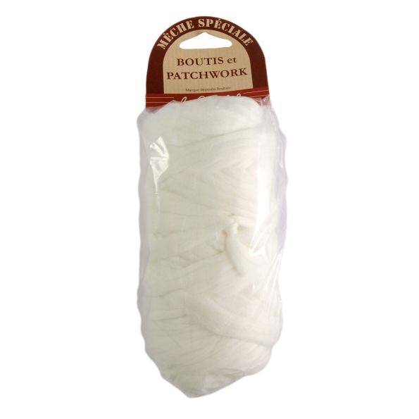 Pelote de mèche acrylique pour Patchwork et boutis - Couleur blanc