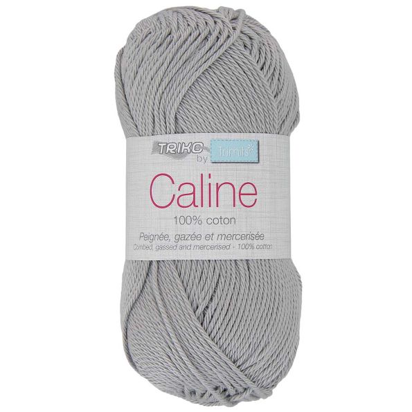 Pelote de fil à tricoter Coton Caline 50g - Gris
