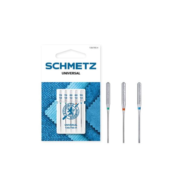 Aiguilles universal assorties n° 70/10 à 90/14 Schmetz 130/705 H x5